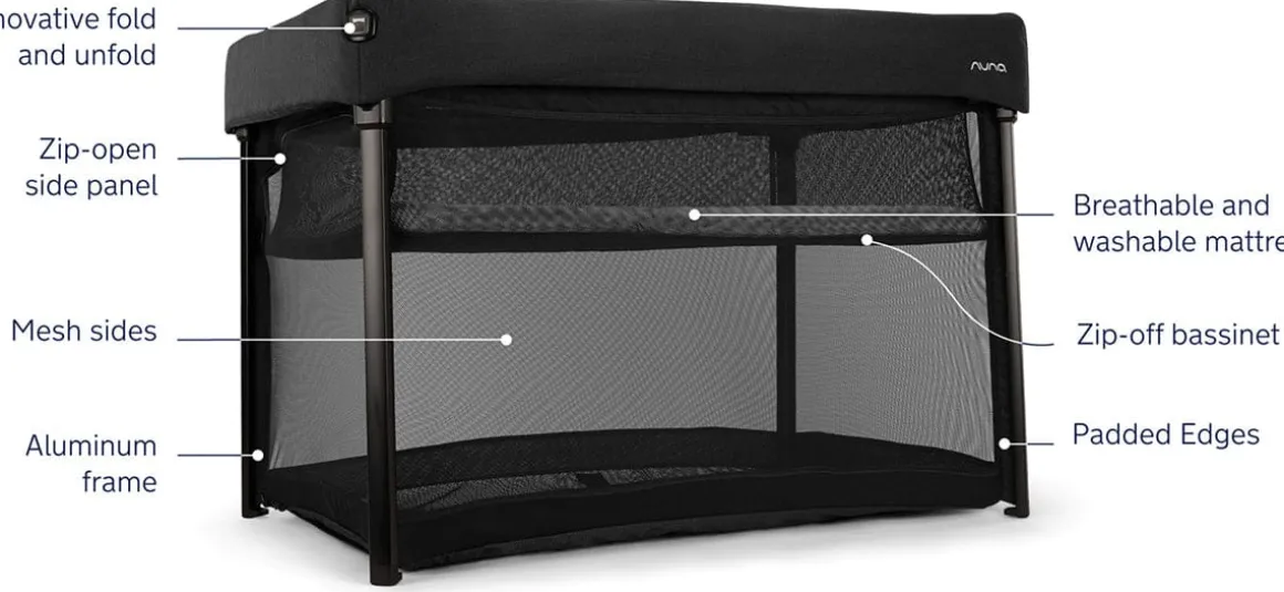 Nuna PAAL Travel Cot + Playard - Caviar