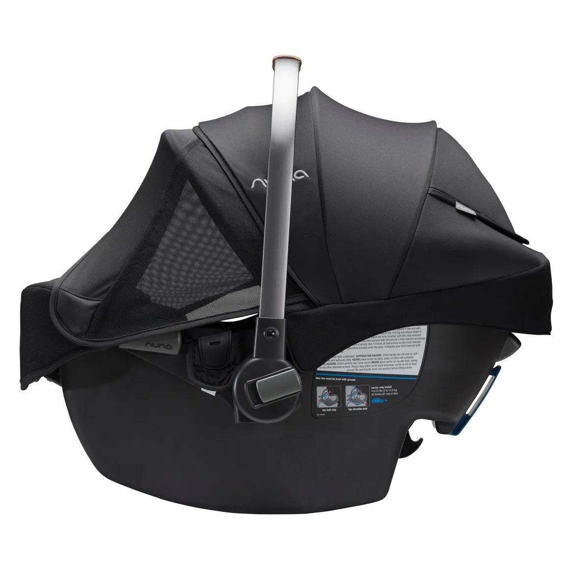 Nuna PIPA RX Infant Car Seat + RELX Base with Load Leg - Caviar / Cognac