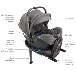 Nuna PIPA RX Infant Car Seat + RELX Base with Load Leg - Granite