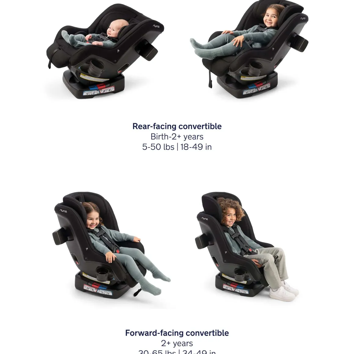 Nuna RAVA next Convertible Car Seat - Caviar