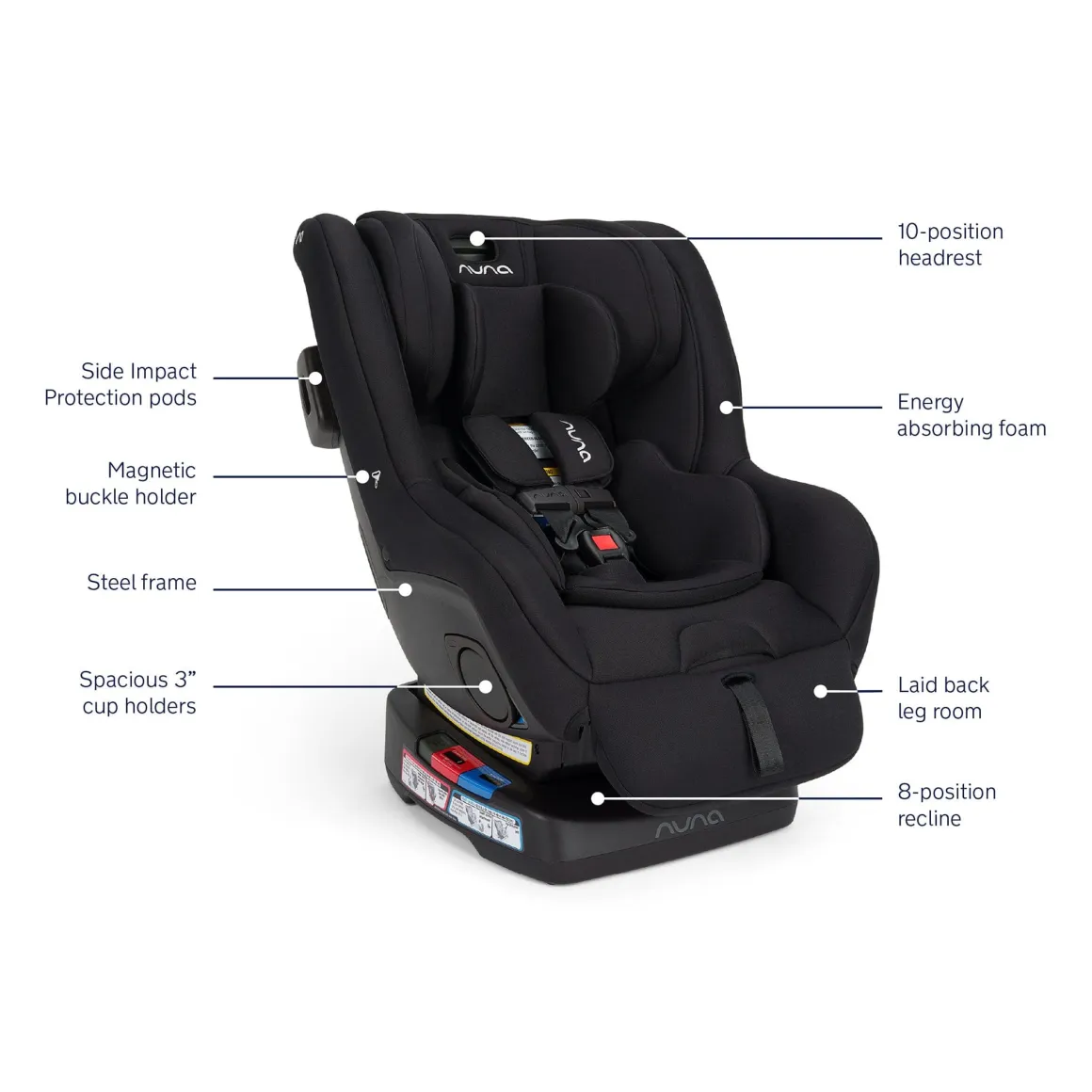 Nuna RAVA next Convertible Car Seat - Caviar
