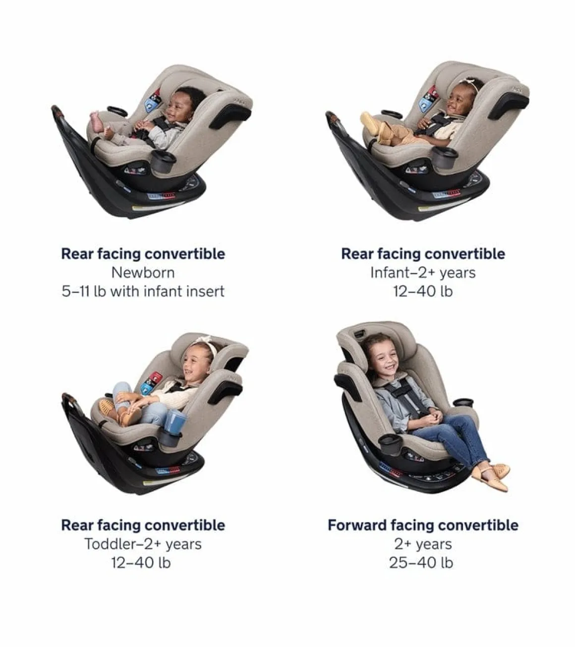 Nuna REVV Rotating Convertible Car Seat - Caviar