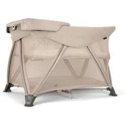 Nuna SENA Aire Playard with Zip-Off Bassinet + Changer (One Box) - Biscotti