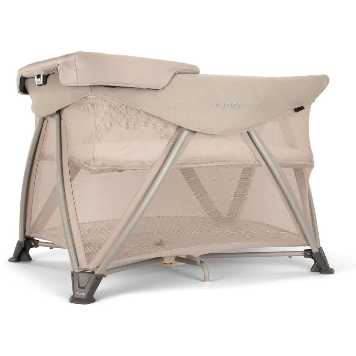 Nuna SENA Aire Playard with Zip-Off Bassinet + Changer (One Box) - Biscotti