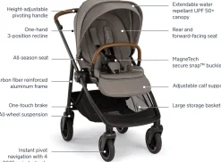 Nuna SWIV Stroller + TRIV & SWIV Bassinet + Stand Bundle - Granite / Caviar