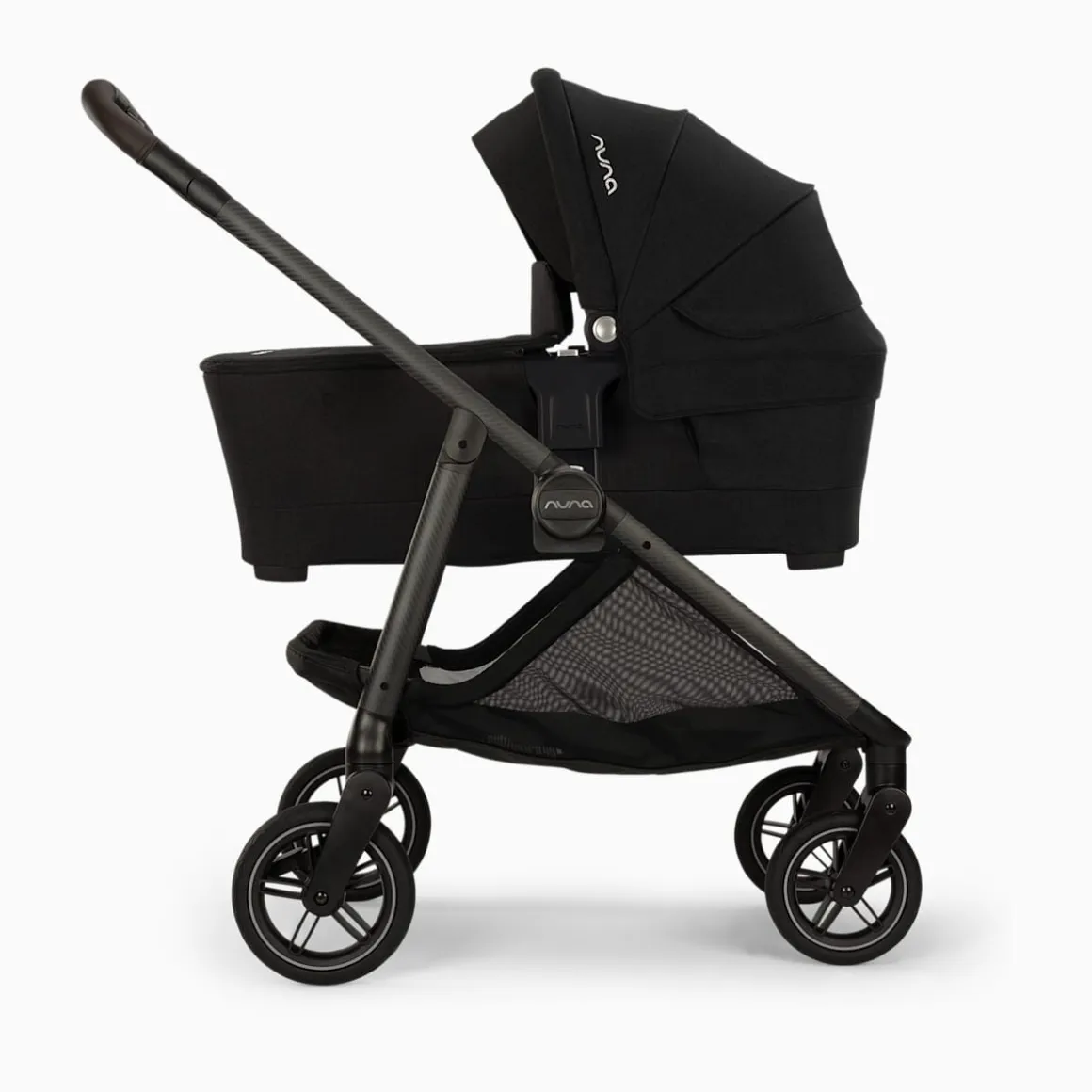 Nuna SWIV & TRIV Series Bassinet + Stand - Caviar / Chocolate