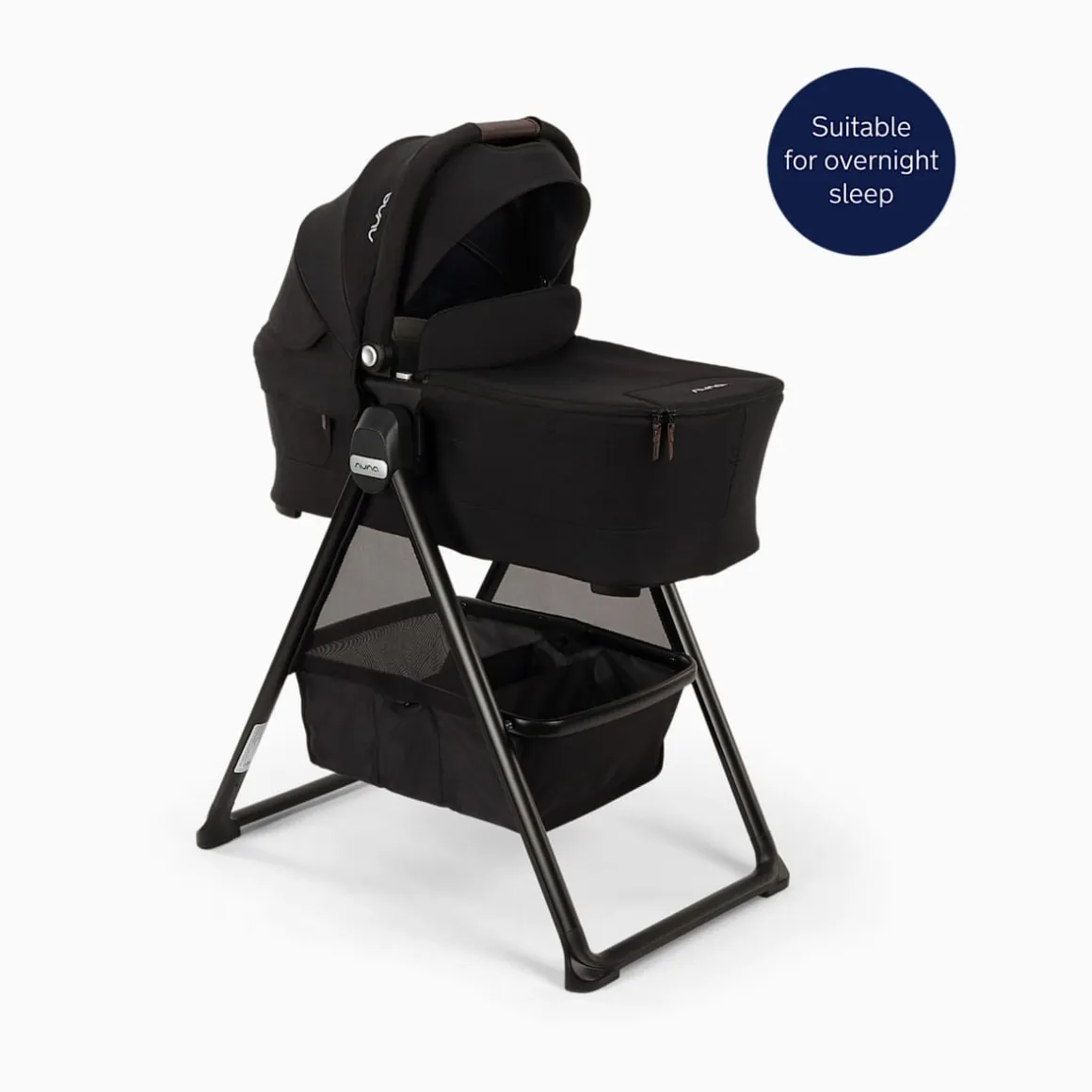 Nuna SWIV & TRIV Series Bassinet + Stand - Caviar / Chocolate