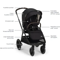 Nuna TRIV lx + PIPA urbn Baseless Infant Car Seat Travel System - Caviar