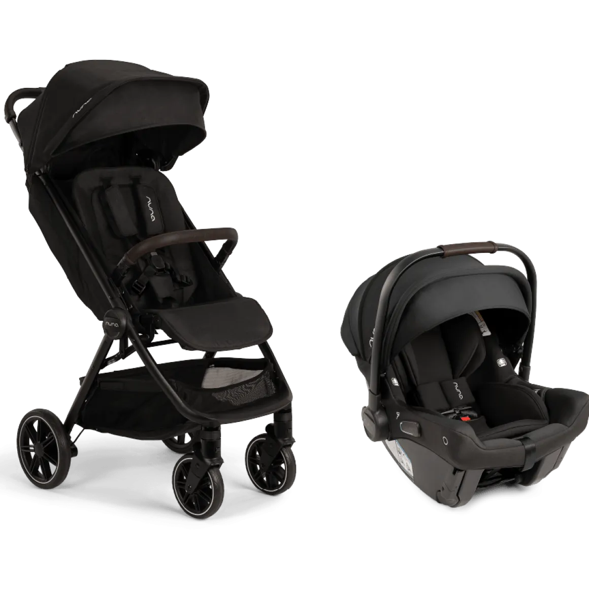 Nuna TRVL LX + PIPA urbn Baseless Infant Car Seat Travel System - Caviar / Chocolate