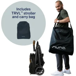 Nuna TRVL Self-Folding Compact Stroller - Caviar