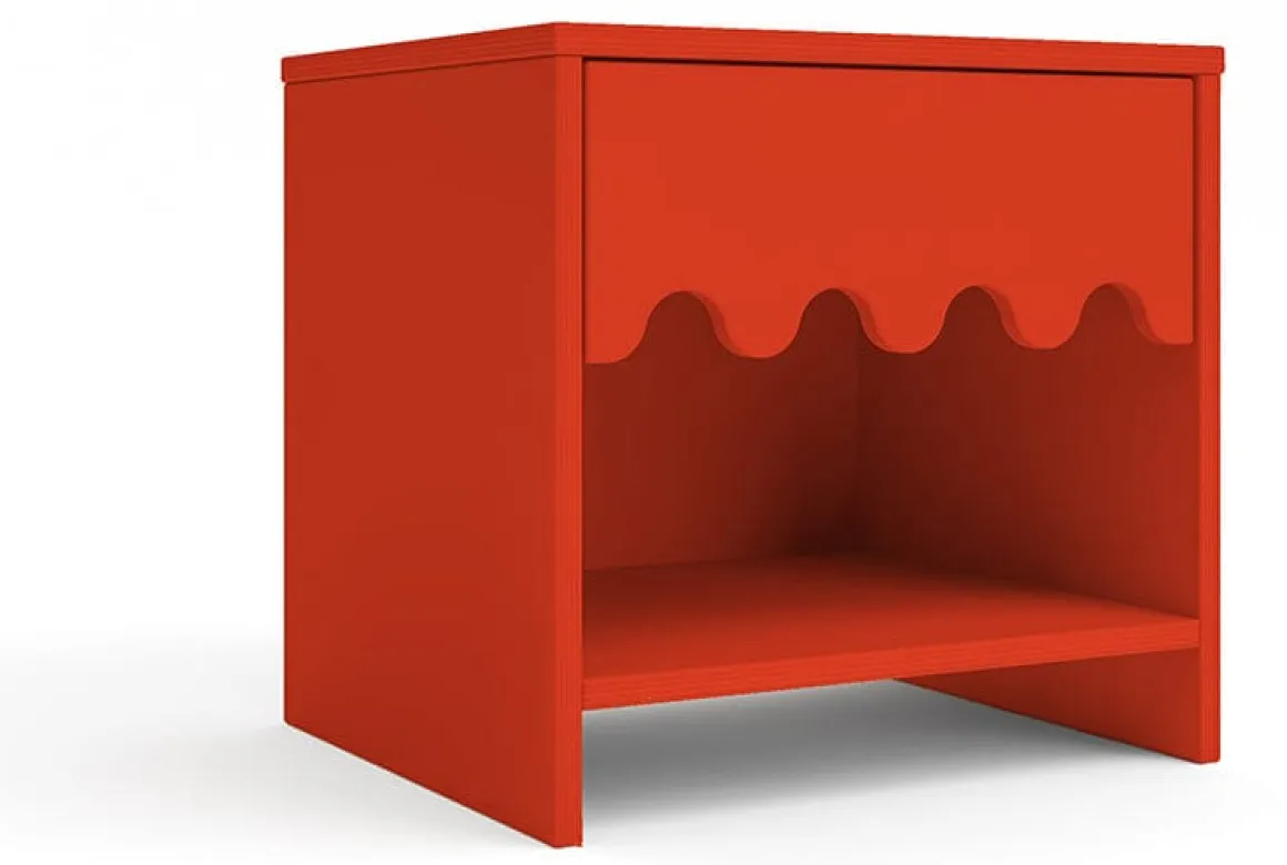 Oeuf Moss Night Stand - Tomato