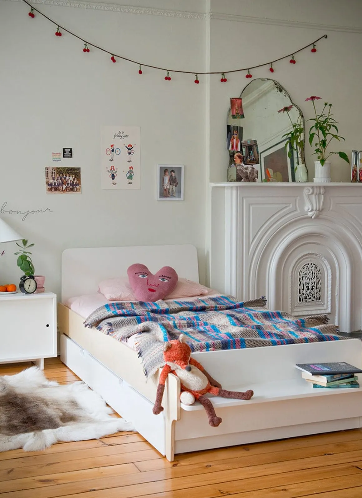 Oeuf River Twin Bed - White/Birch