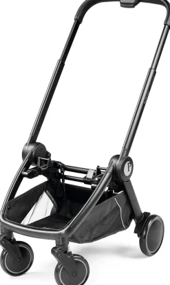 PEG City Loop Double Stroller + Primo Viaggio Urban Mobility Baseless Infant Car Seat Travel System Bundle - Black / Metal / True Black