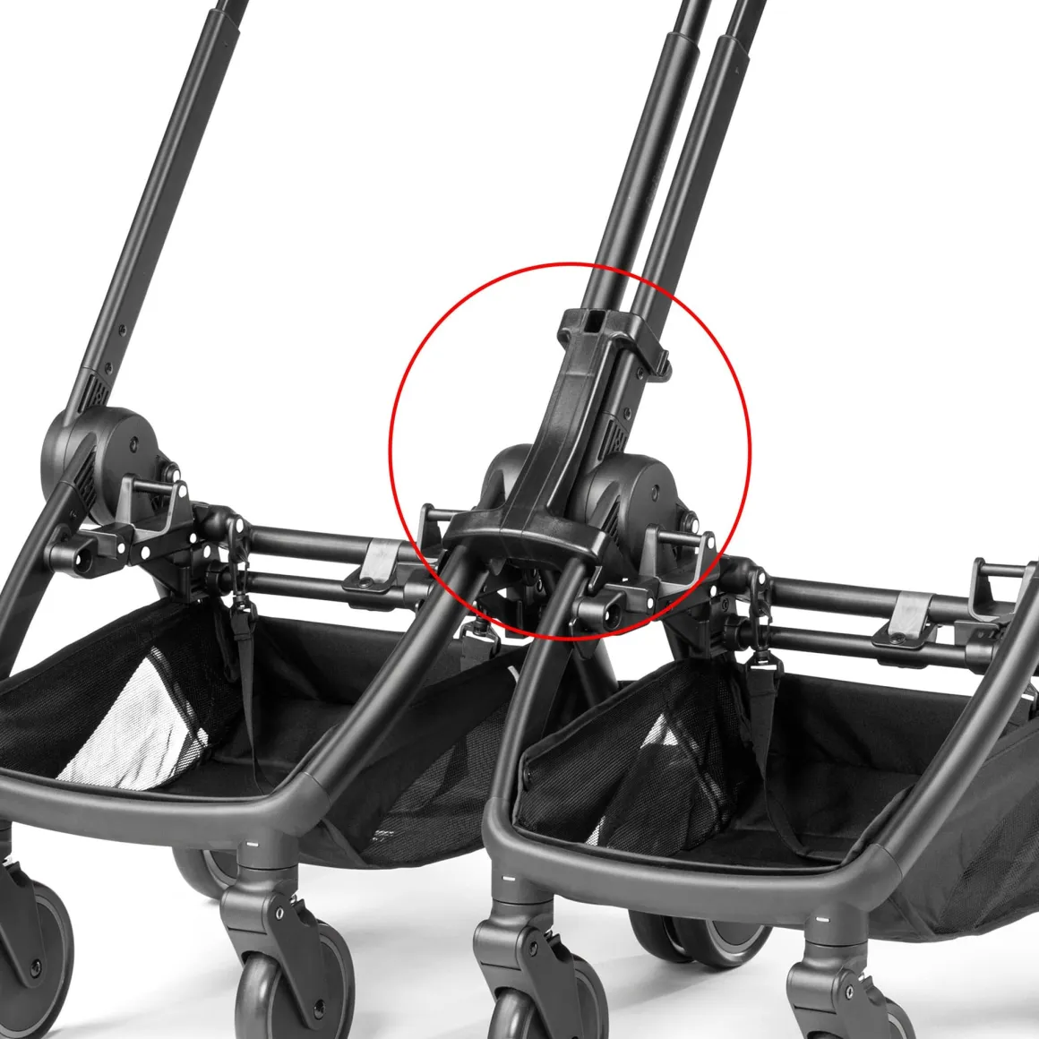 PEG City Loop Double Stroller + Primo Viaggio Urban Mobility Baseless Infant Car Seat Travel System Bundle - Black / Metal / True Black