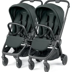 PEG City Loop Double Stroller Bundle - Black / Metal