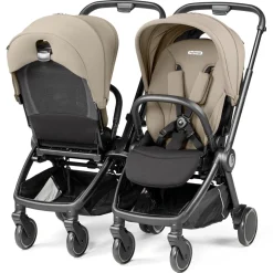 PEG City Loop Double Stroller Bundle - Black / Metal