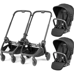 PEG City Loop Double Stroller Bundle - Black / True Black