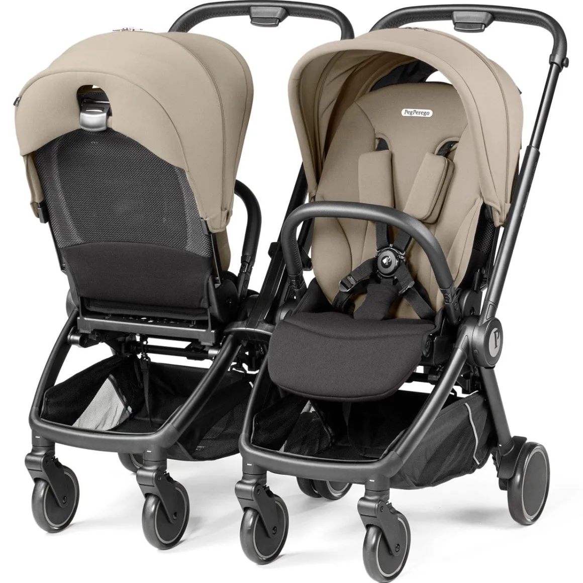 PEG City Loop Double Stroller Bundle - Black / True Black