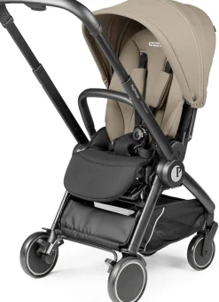 PEG City Loop Stroller + Primo Viaggio Urban Mobility Baseless Infant Car Seat Travel System Bundle - Black / Vanilla Blend / True Black