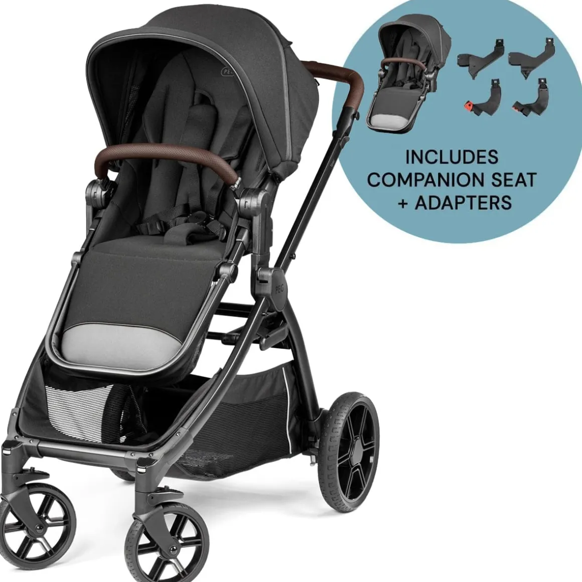 PEG YPSI Double Stroller Bundle - True Black