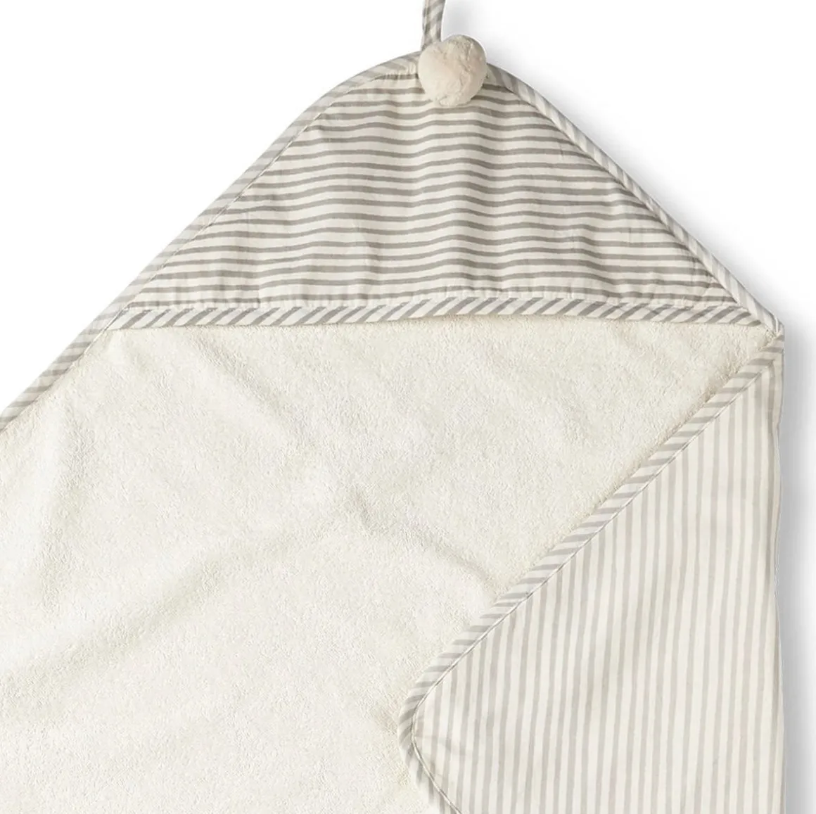 Petit Pehr Hooded Towel - Stripes Away Pebble
