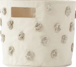 Petit Pehr Pom Pom Pint Storage Basket - Grey