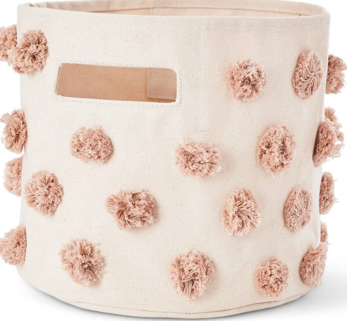 Petit Pehr Pom Pom Pint Storage Basket - Rose Pink