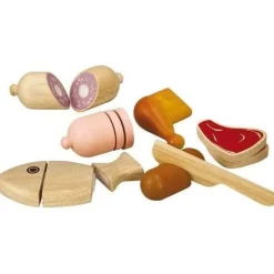 Plan Toys Wooden Meat Pretend Food Set