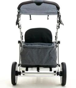 Pronto One (2 Seater) Stroller Wagon - White Frame / Grey Melange