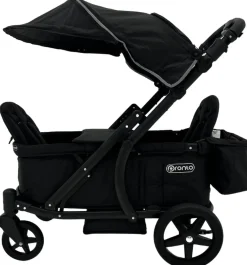 Pronto Squared (2 Seater) Stroller Wagon - Black Frame / City Black (Albee Exclusive)