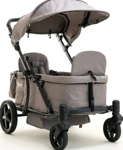 Pronto Squared (2 Seater) Stroller Wagon - Black Frame / Cloud Grey