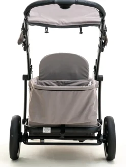 Pronto Squared (2 Seater) Stroller Wagon - Black Frame / Cloud Grey