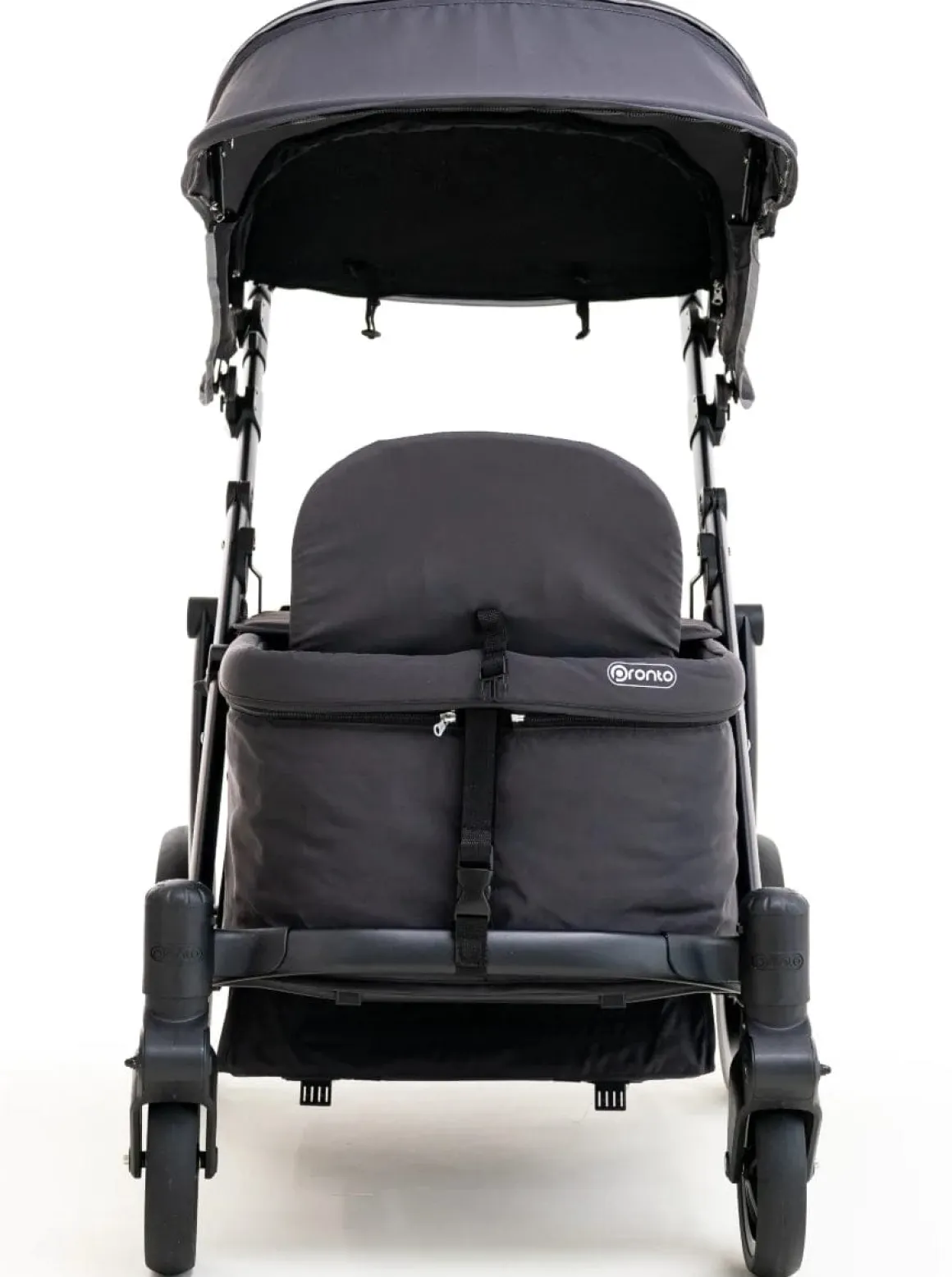 Pronto Squared (2 Seater) Stroller Wagon - Black Frame / Space Grey