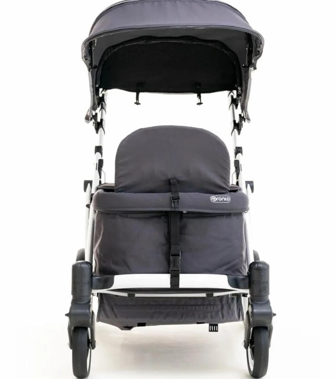 Pronto Squared (2 Seater) Stroller Wagon - White Frame / Space Grey