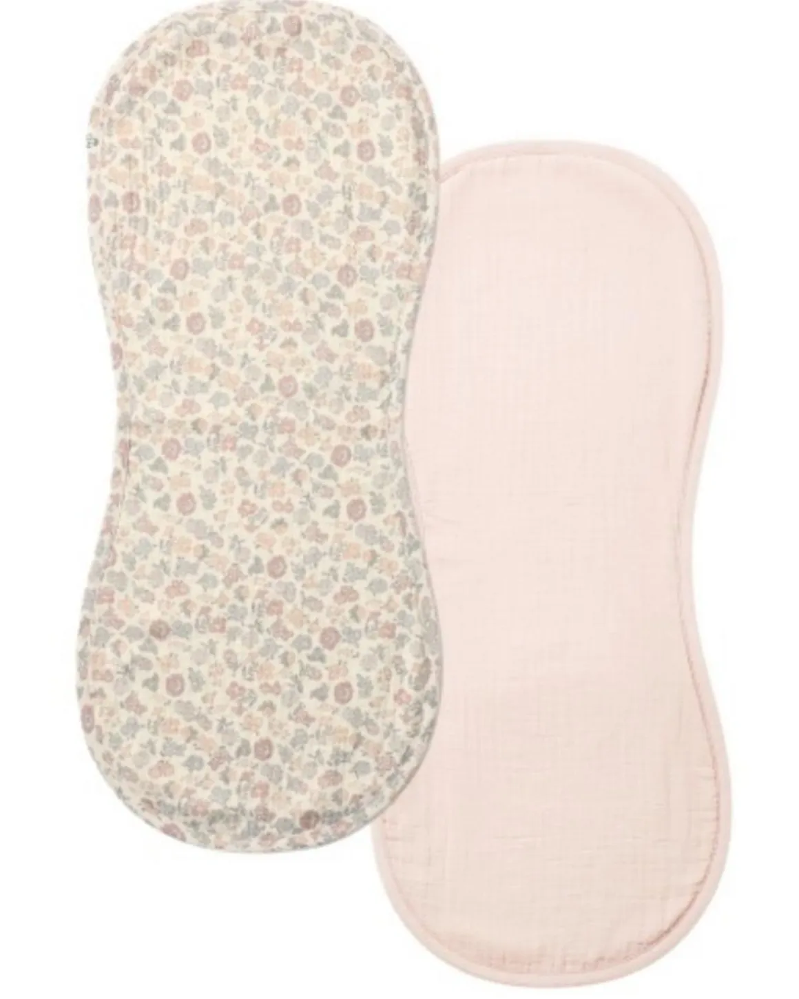 Quincy Mae Burp Cloth, 2 Pack Vintage Floral, Mauve - Natural / Mauve
