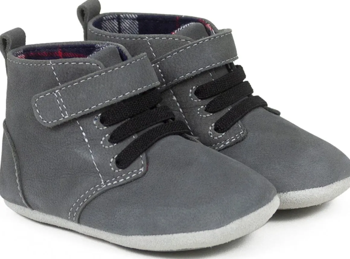 Robeez First Kicks Thiago - Charcoal, 6-9 months