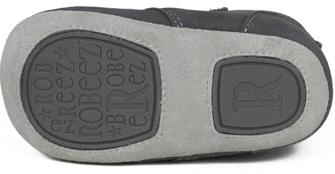 Robeez First Kicks Thiago - Charcoal, 9-12 months
