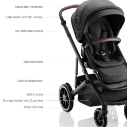 Romer Tura Stroller + Sera Bassinet Bundle - Peppercorn