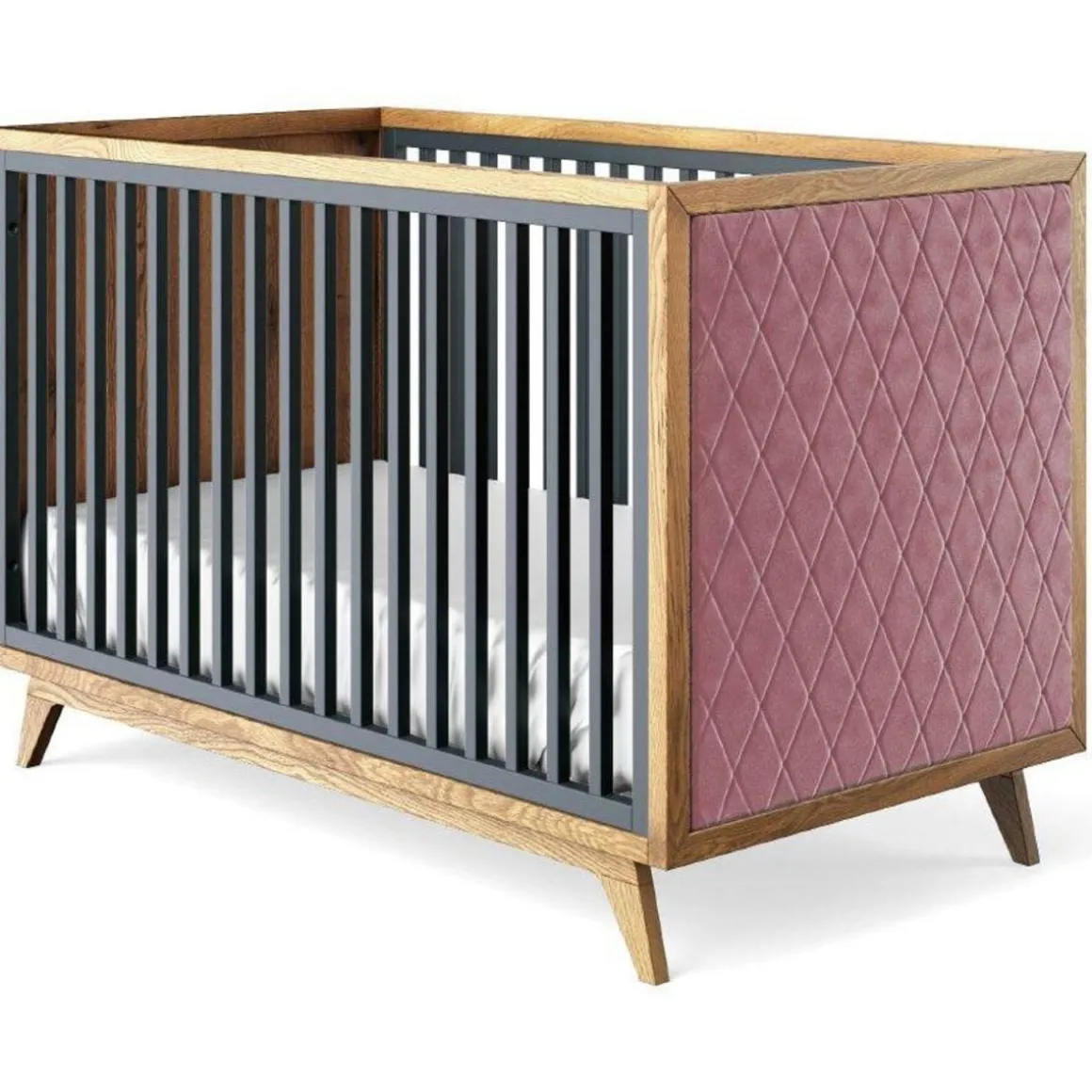 Romina Furniture Uptown Classic Crib (Tufted Sides)