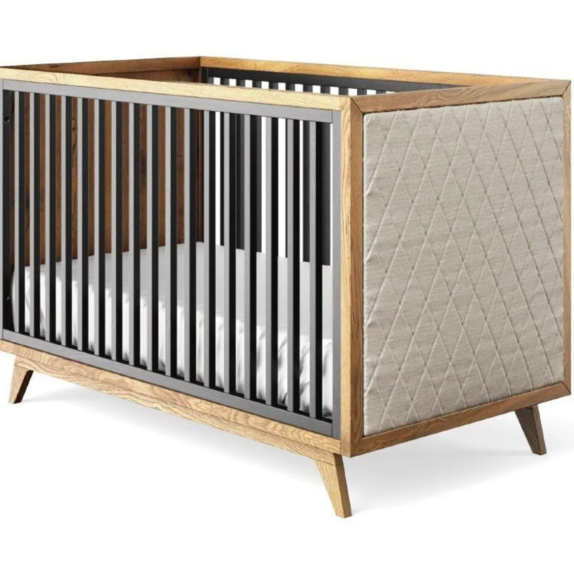 Romina Furniture Uptown Classic Crib (Tufted Sides)
