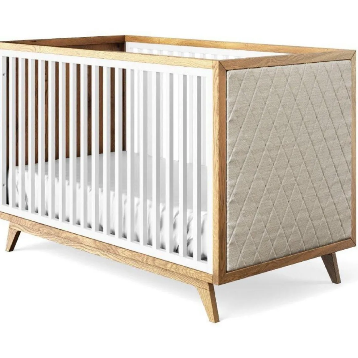 Romina Furniture Uptown Classic Crib (Tufted Sides)