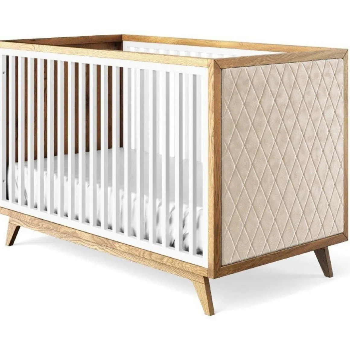 Romina Furniture Uptown Classic Crib (Tufted Sides)