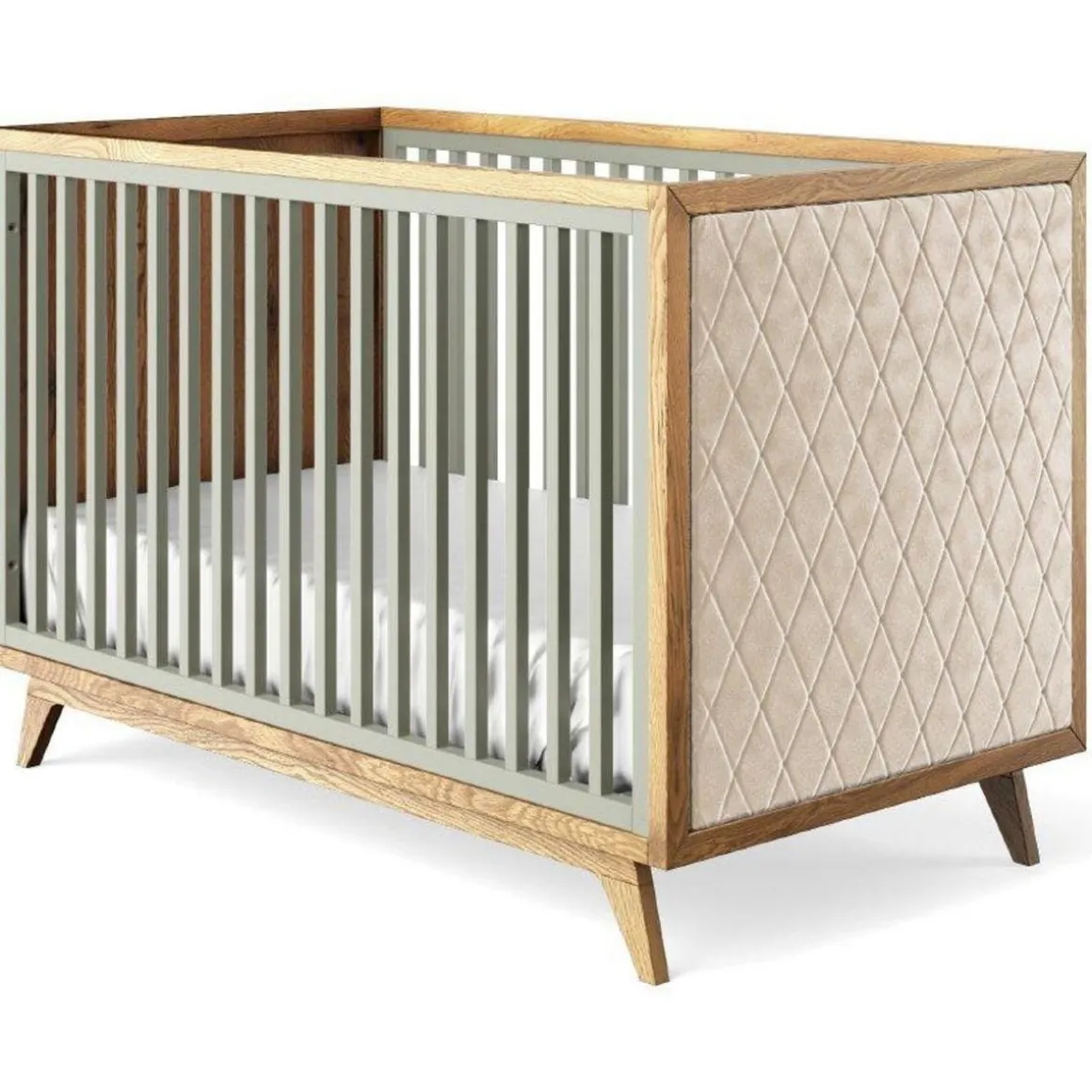 Romina Furniture Uptown Classic Crib (Tufted Sides)
