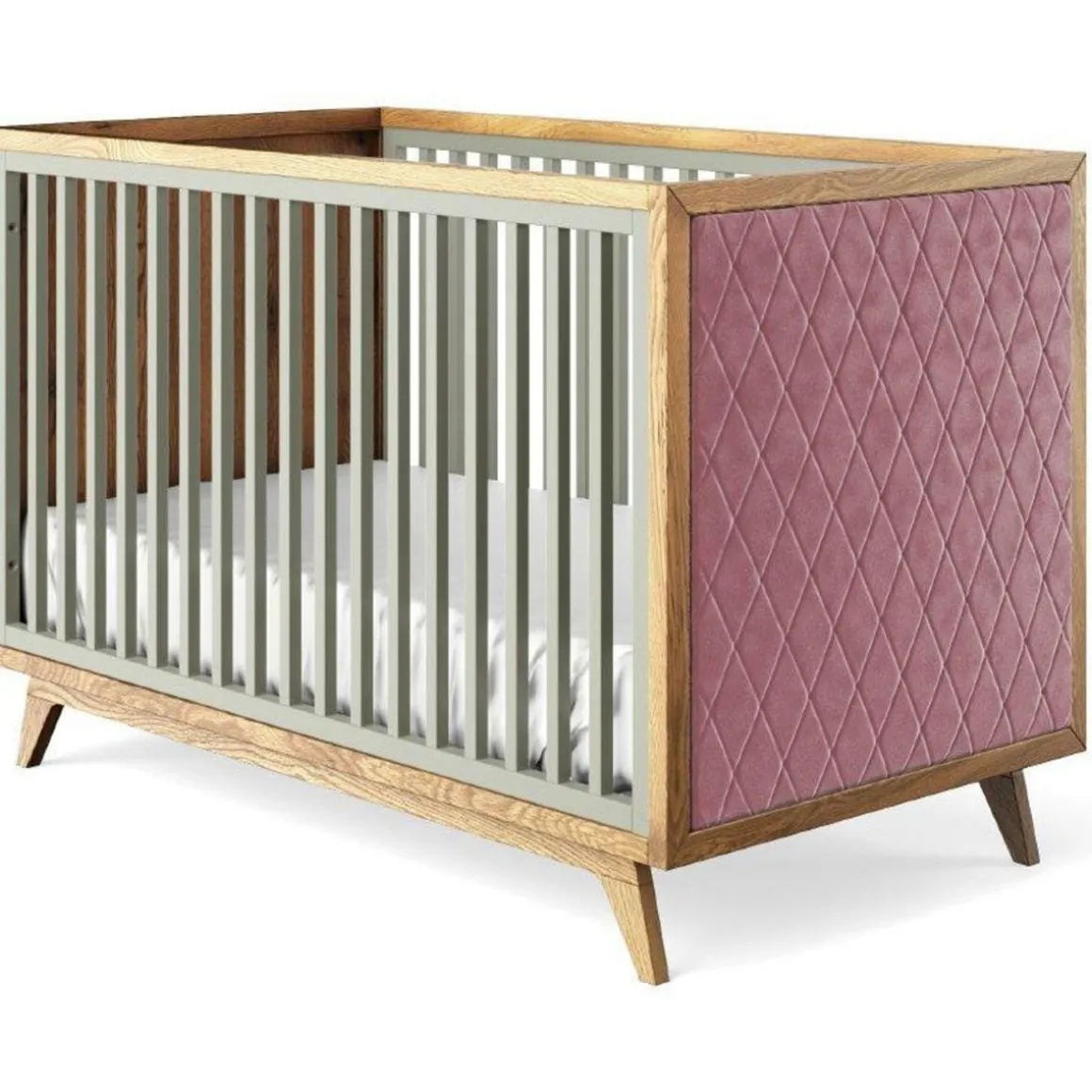 Romina Furniture Uptown Classic Crib (Tufted Sides)
