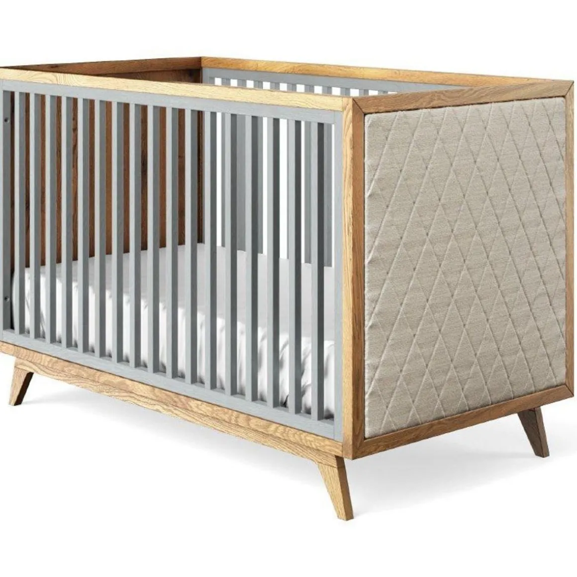 Romina Furniture Uptown Classic Crib (Tufted Sides)
