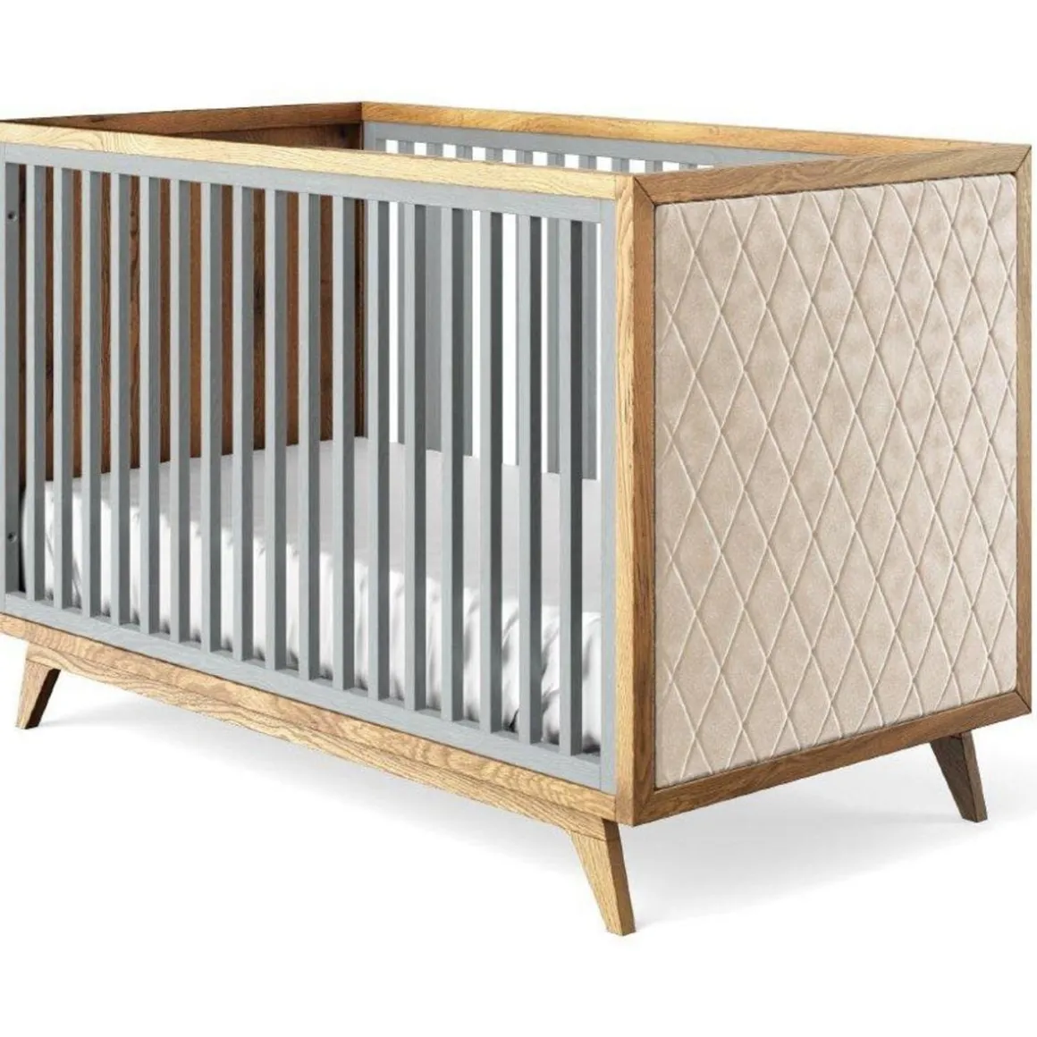 Romina Furniture Uptown Classic Crib (Tufted Sides)