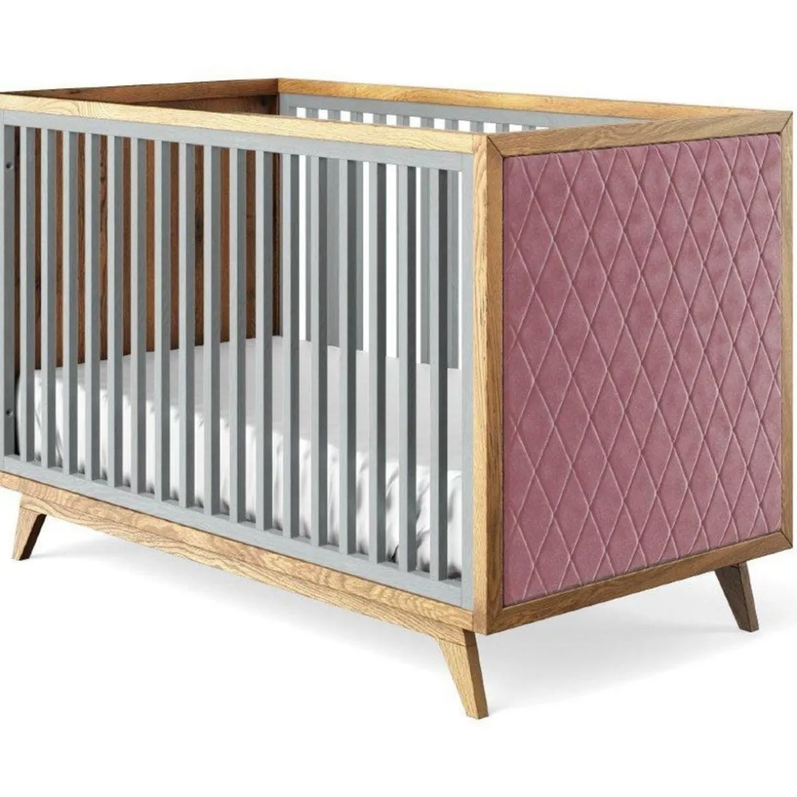 Romina Furniture Uptown Classic Crib (Tufted Sides)