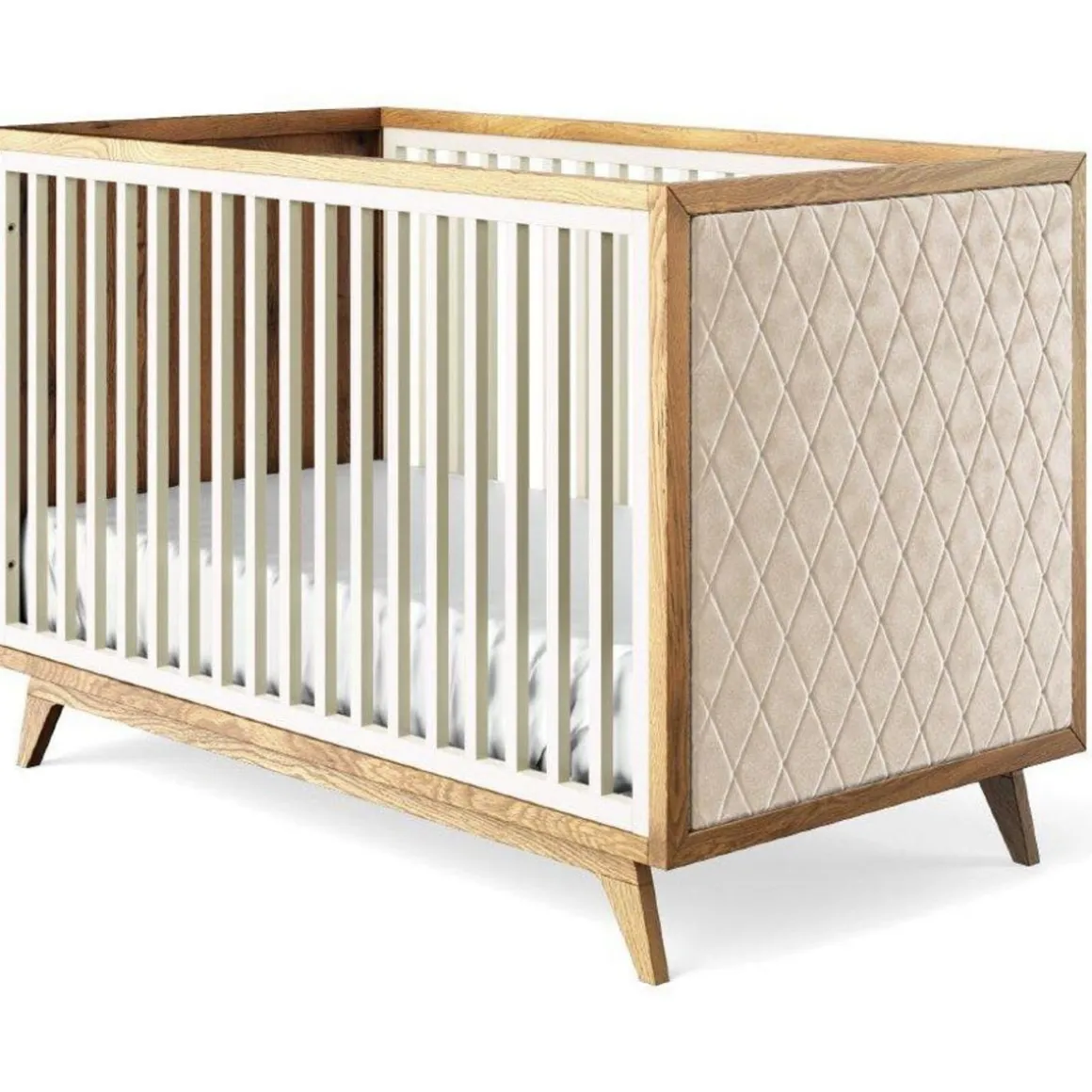 Romina Furniture Uptown Classic Crib (Tufted Sides)