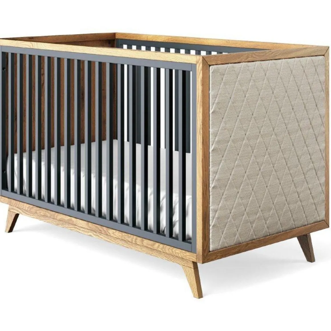 Romina Furniture Uptown Classic Crib (Tufted Sides)