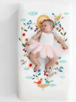Rookie Humans Cotton Sateen Crib Sheet - Love Blooms